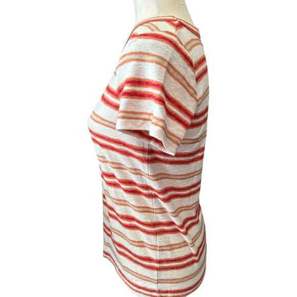 Madewell Red Ivory Striped Knit Tee Size S - Picture 3 of 6
